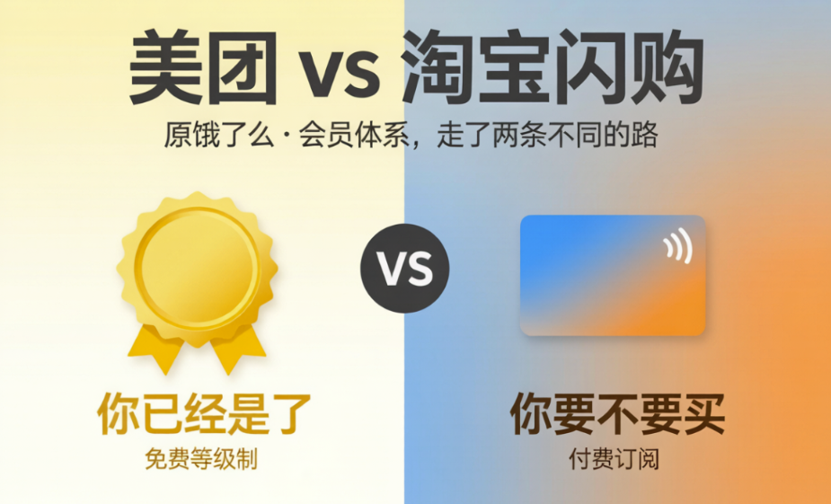 美团和淘宝闪购（原饿了么）的会员体系，走了两条完全不同的路